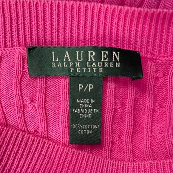 Lauren Ralph Lauren Cotton Long Sleeve Sweater in Pink Size Extra Small or P - Picture 3 of 3